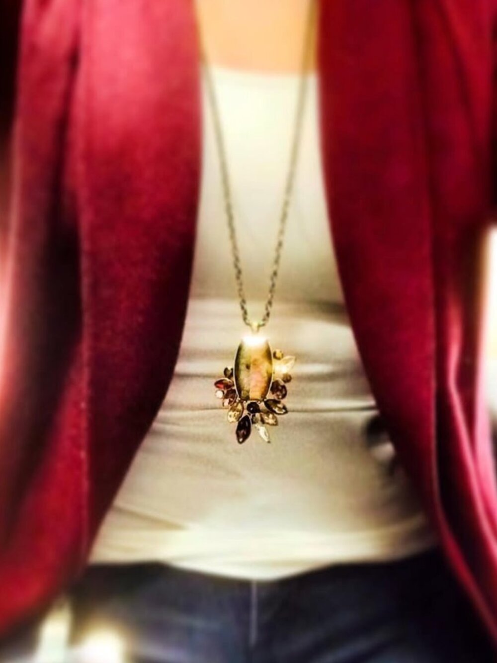 Chloe + Isabel Bouquet Rouge Long Pendant Necklace